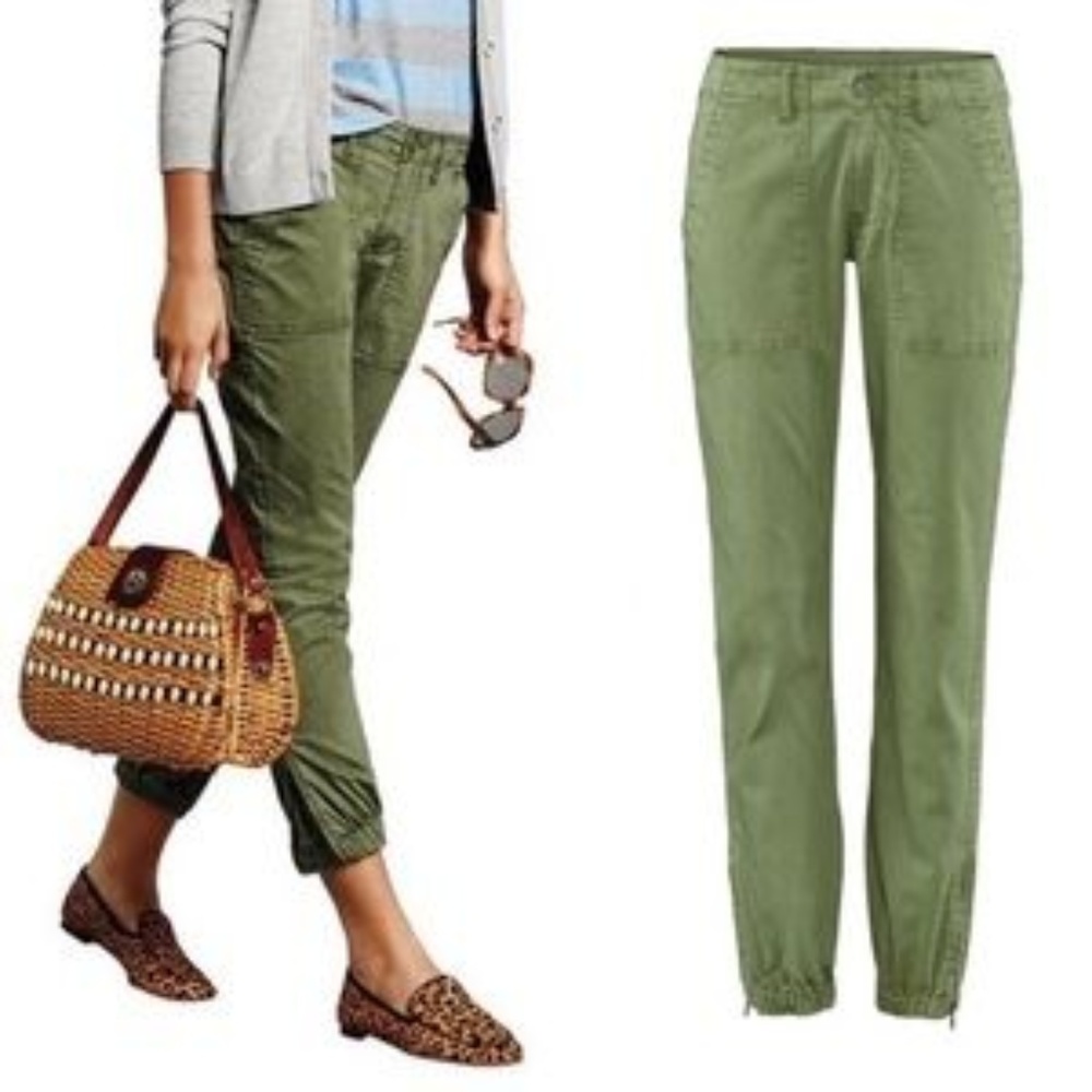 CAbi Traveler Cropped Jogger :: 6, Army Green
